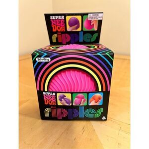 NIB! Schylling Pink Super Nee Doh Ripples Squish Sensory Play Ball